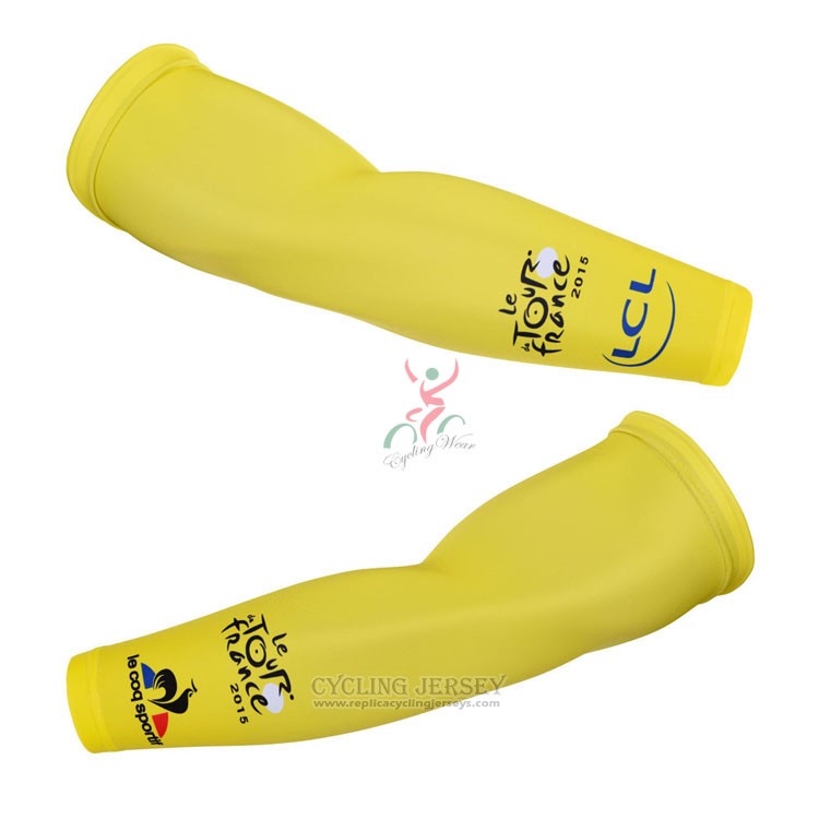 2015 Tour de France Arm Warmer Cycling White Yellow